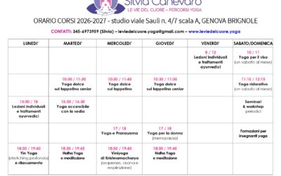Orario corsi yoga a Genova 2026-27