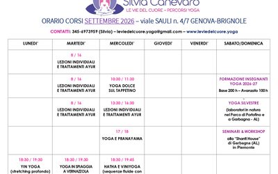 Orari corsi yoga settembre 2026